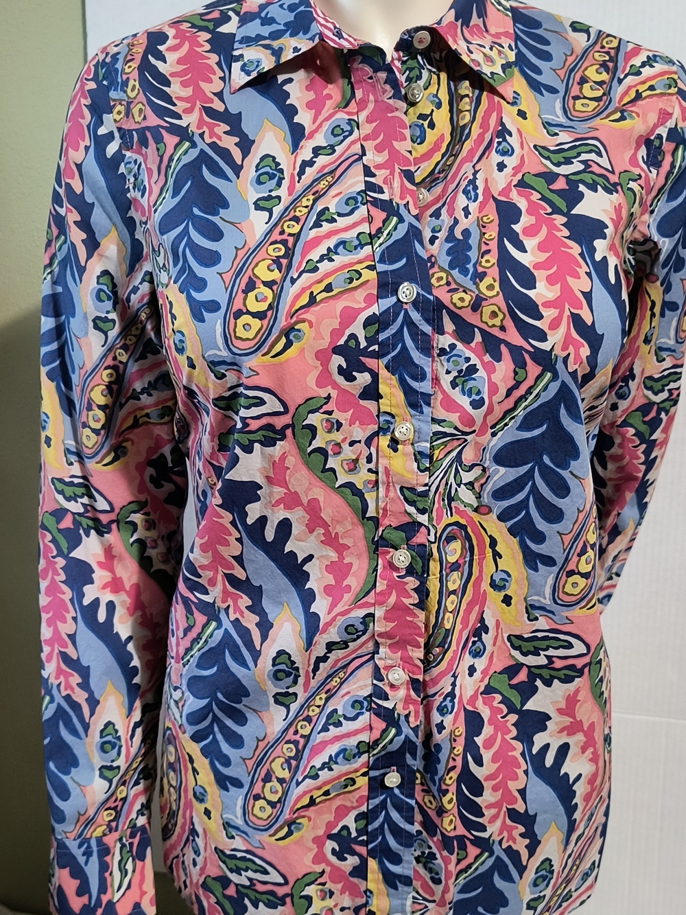 Talbots Multicolor Paisley Button-Front Camisole Top